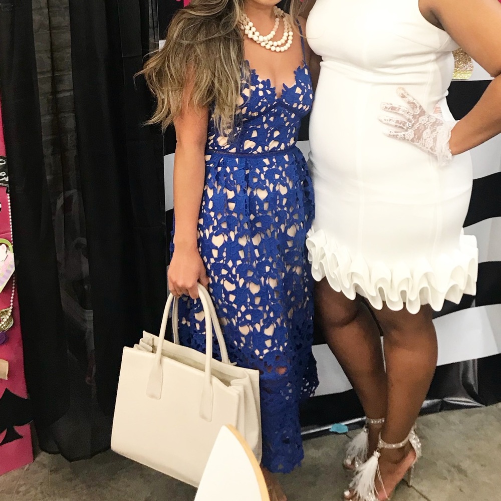 Blue thick laced dress